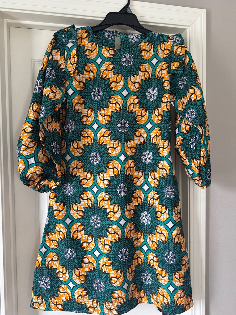 Vibrant Green & Yellow Floral Print Women's Dress
